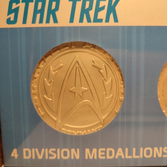 Star Trek Limited Edition Silver Plated Starfleet Divisions Medallions Set Of 4 - Picture 5 of 9